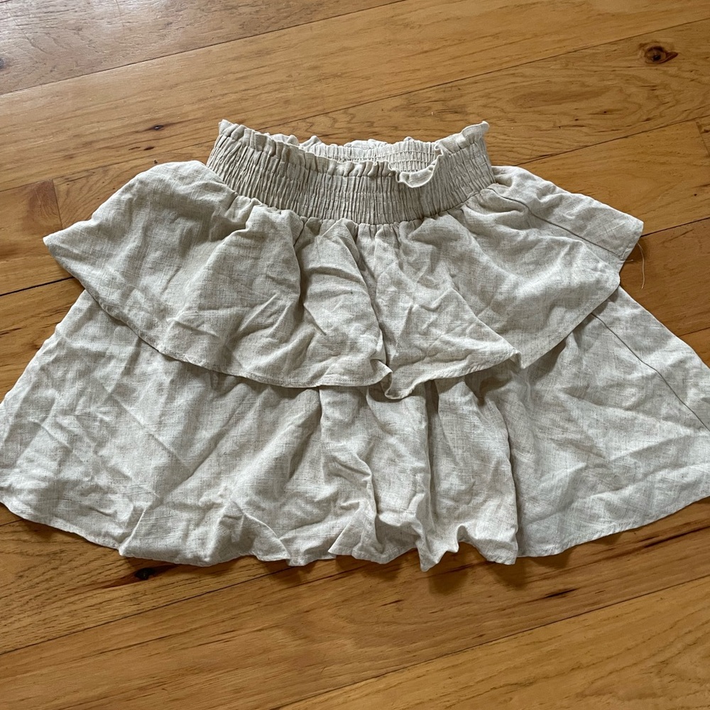 Ruffled canvas skirt